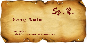Szorg Maxim névjegykártya